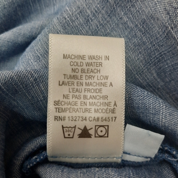 Cloth & Stone Anthropologie Denim Chambray Off the Shoulder Dress Size Small - Picture 5 of 8